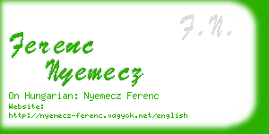 ferenc nyemecz business card